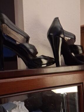 Michael Kors Black Patent Platform Stiletto Sandals